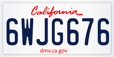 CA license plate 6WJG676