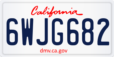 CA license plate 6WJG682