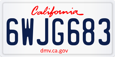 CA license plate 6WJG683