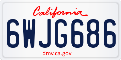 CA license plate 6WJG686