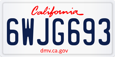 CA license plate 6WJG693
