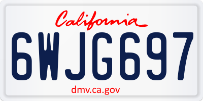 CA license plate 6WJG697