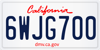 CA license plate 6WJG700