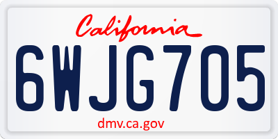 CA license plate 6WJG705