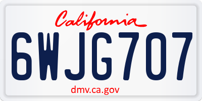 CA license plate 6WJG707