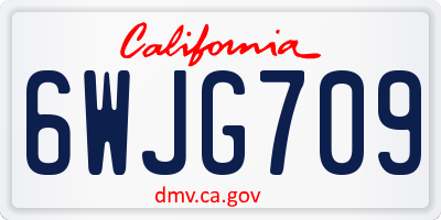 CA license plate 6WJG709