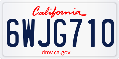 CA license plate 6WJG710