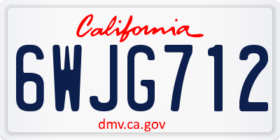 CA license plate 6WJG712