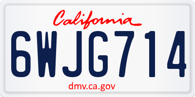 CA license plate 6WJG714