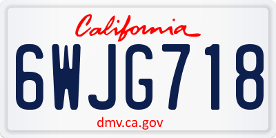 CA license plate 6WJG718