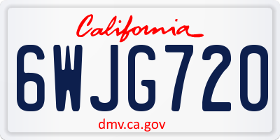 CA license plate 6WJG720