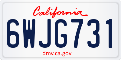 CA license plate 6WJG731