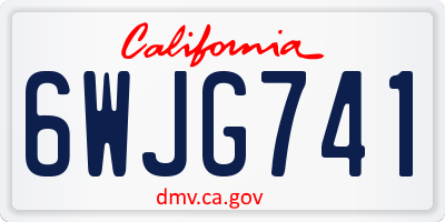 CA license plate 6WJG741