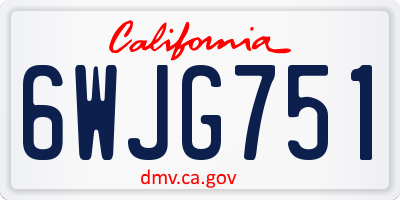 CA license plate 6WJG751