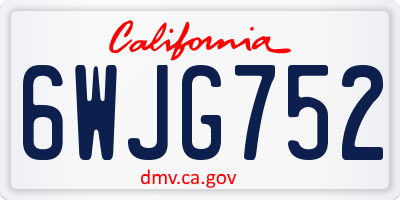 CA license plate 6WJG752