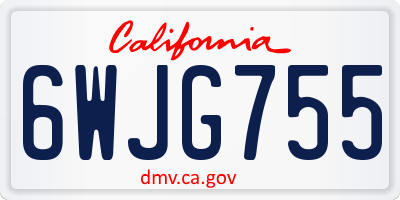 CA license plate 6WJG755