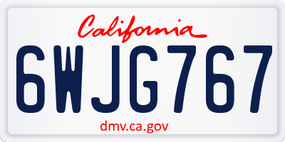 CA license plate 6WJG767