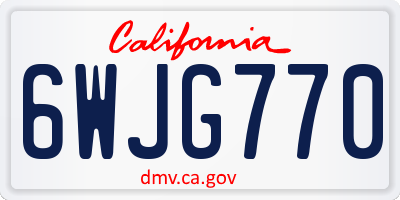 CA license plate 6WJG770