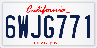 CA license plate 6WJG771