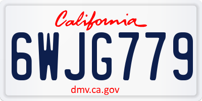 CA license plate 6WJG779