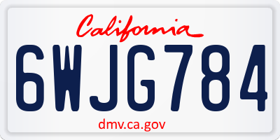 CA license plate 6WJG784