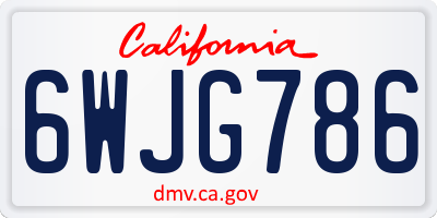 CA license plate 6WJG786