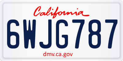 CA license plate 6WJG787