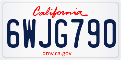 CA license plate 6WJG790