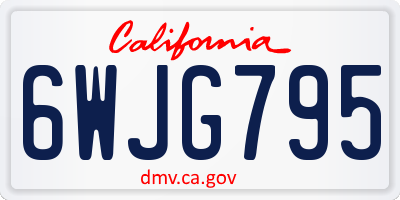 CA license plate 6WJG795