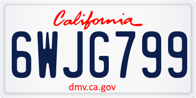 CA license plate 6WJG799