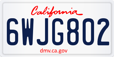 CA license plate 6WJG802