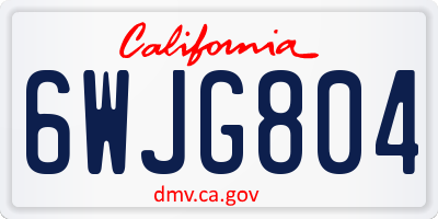 CA license plate 6WJG804