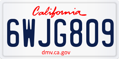 CA license plate 6WJG809