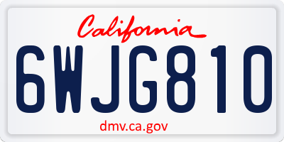 CA license plate 6WJG810