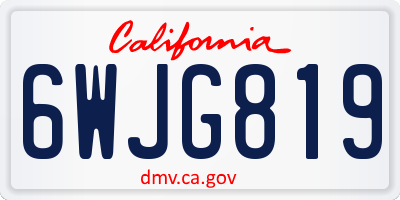 CA license plate 6WJG819