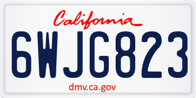 CA license plate 6WJG823