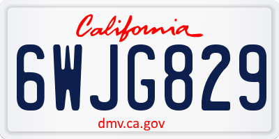 CA license plate 6WJG829