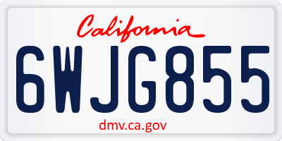 CA license plate 6WJG855