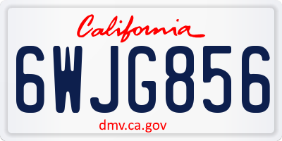 CA license plate 6WJG856