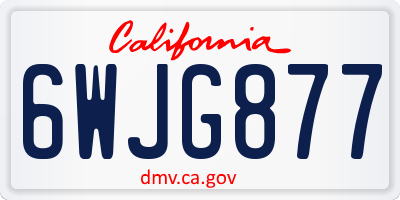 CA license plate 6WJG877