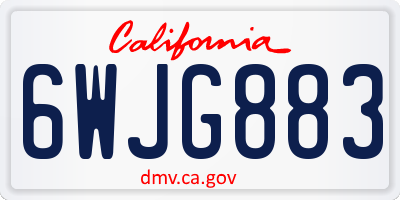 CA license plate 6WJG883