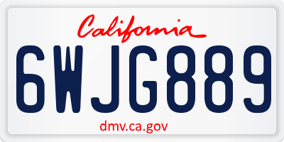 CA license plate 6WJG889