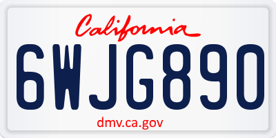 CA license plate 6WJG890