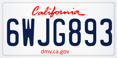 CA license plate 6WJG893