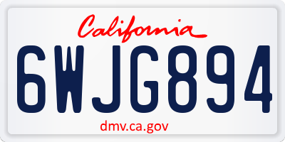 CA license plate 6WJG894