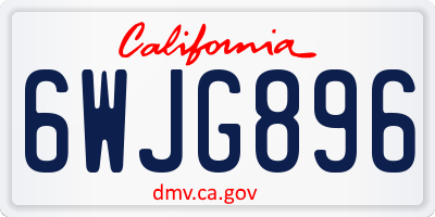 CA license plate 6WJG896