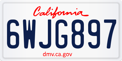 CA license plate 6WJG897
