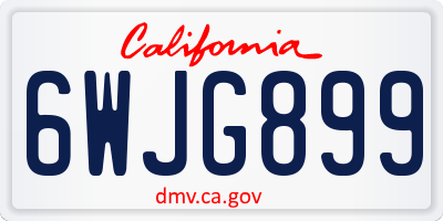 CA license plate 6WJG899