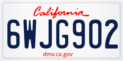 CA license plate 6WJG902