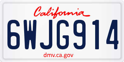 CA license plate 6WJG914